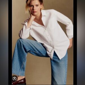 NWT Sezane Tomboy Shirt White - Size 36